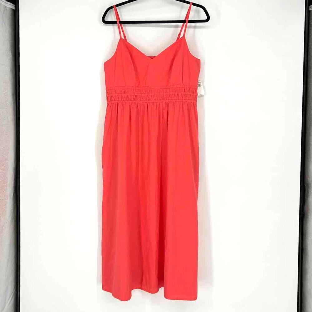 NWT Old Navy Coral Cotton Midi A-Line Sundress - Size L